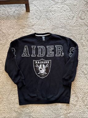 Riders by Lee Black Crewneck Sweatshirt with Raiders Crest